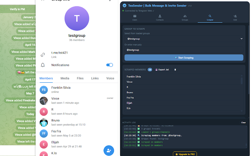 TexSender for Chrome – Tab Group Scraper