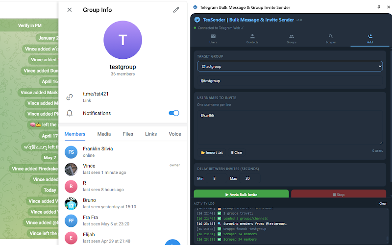 TexSender for Chrome – Tab Bulk Invite