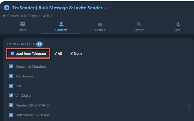 TexSender for Chrome – Tab envio para contatos